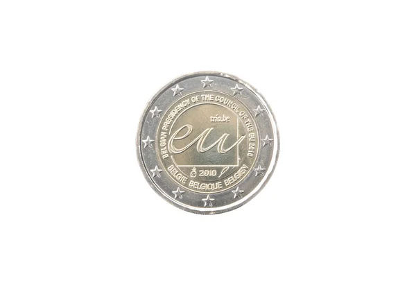 Moeda comemorativa de 2 euros da Bélgica — Fotografia de Stock