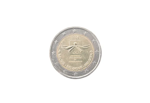 Herdenkingsmunt van 2 euro van België — Stockfoto