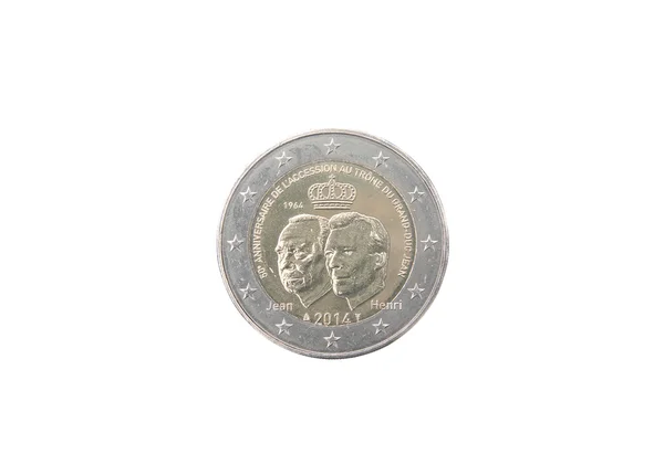 Moeda comemorativa de 2 euros do Luxemburgo — Fotografia de Stock