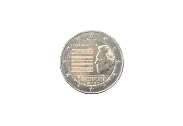 Pamiątkowe monety 2 euro z Luksemburga — Zdjęcie stockowe