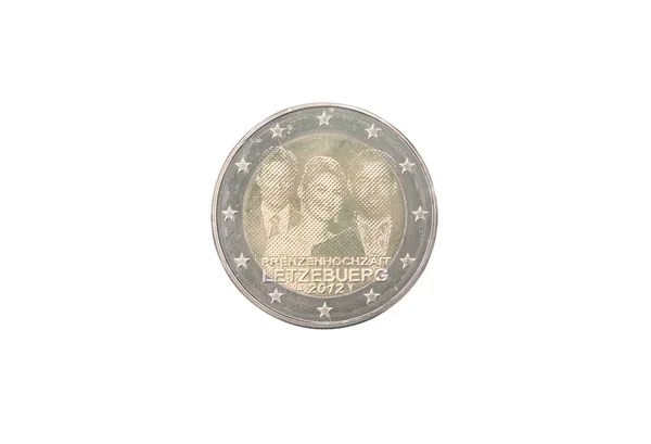 Pamětní mince 2 eura Lucemburk — Stock fotografie