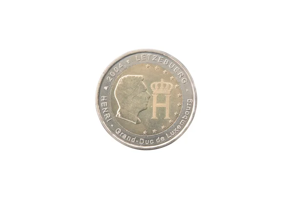 Commemorative 2 euro coin of Luxembourg — Stock Photo, Image