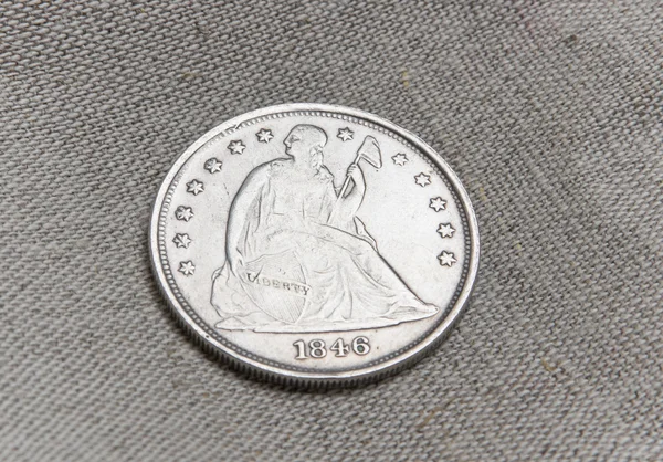 Old silver coin of rhe USA — Stock Photo, Image