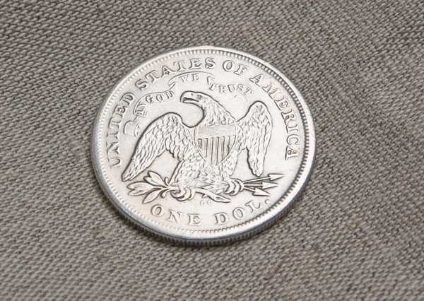 Silver one dollar coin of the USA — Stock Photo, Image