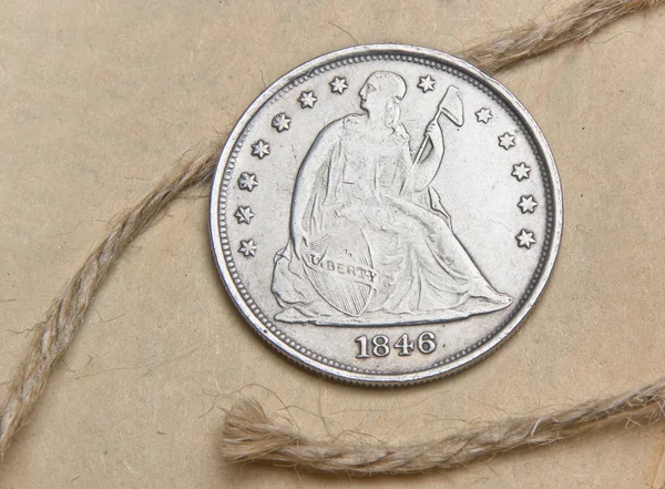 Old silver dollar of the USA — Stock Photo, Image
