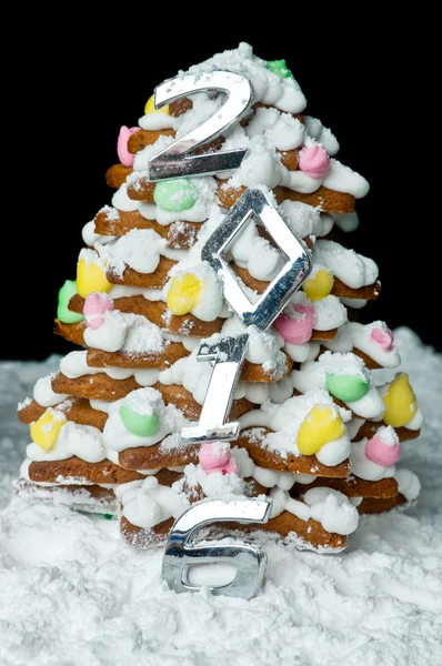 Handgemaakte peperkoek kerstboom — Stockfoto