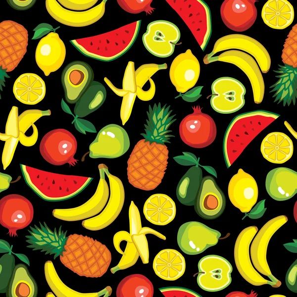 Modèle sans couture avec des fruits — Image vectorielle