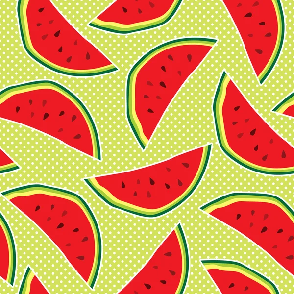 Vektor sömlöst mönster med vattenmeloner bakgrund design — Stock vektor