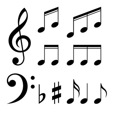 Set of music notes clipart