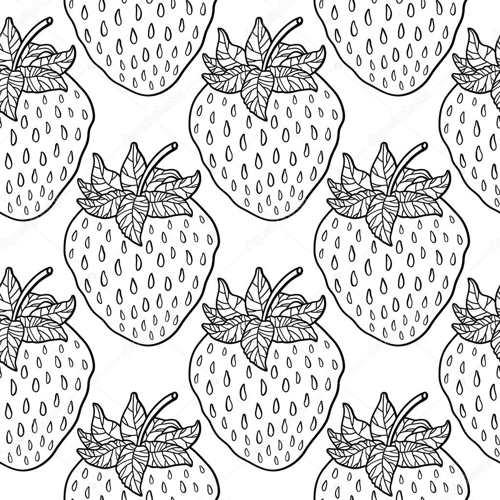 Pattern with strawberries