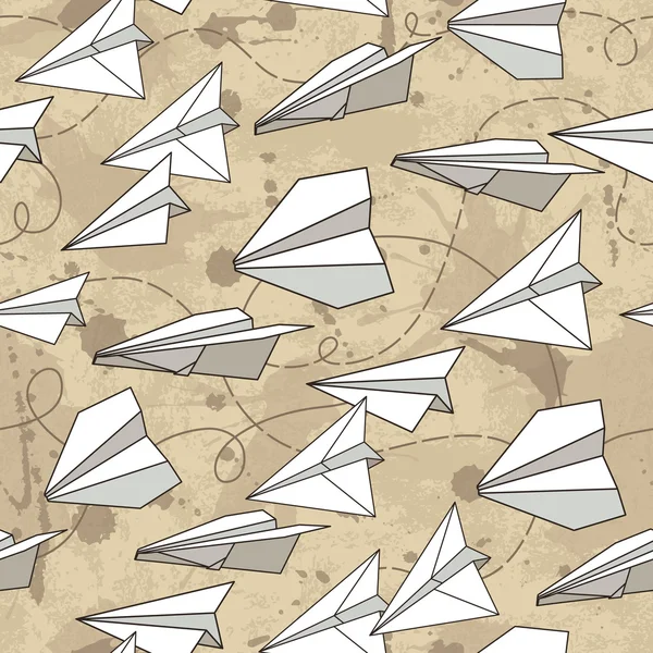 Paper planes seamless texture — Stock Vector