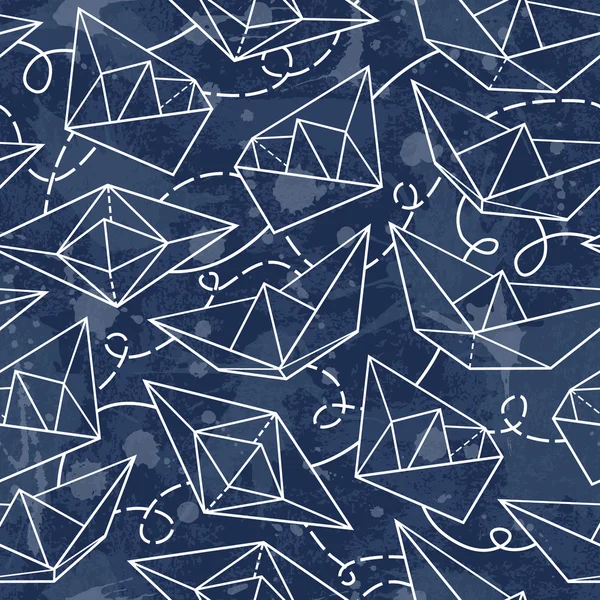 紙の船とパターン — ストックベクタ