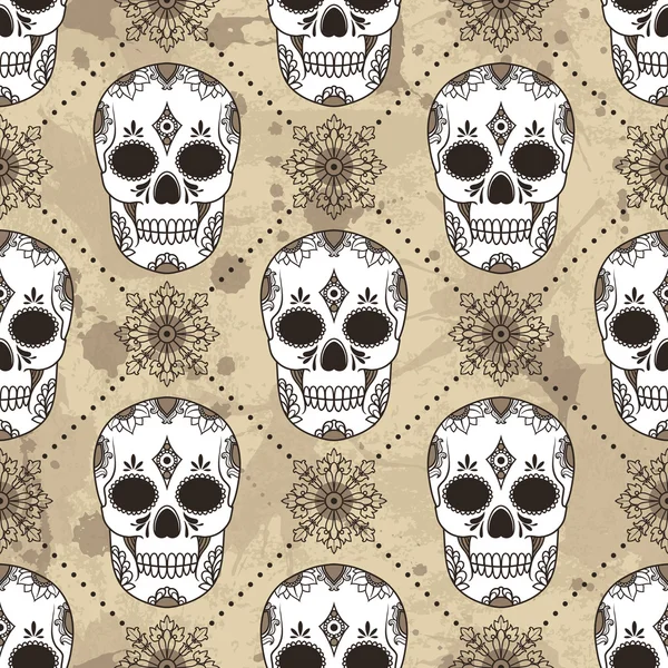 Pattern with  skulls — Stock Vector