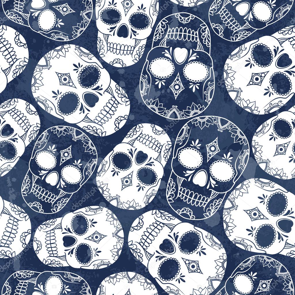 Pattern with  skulls