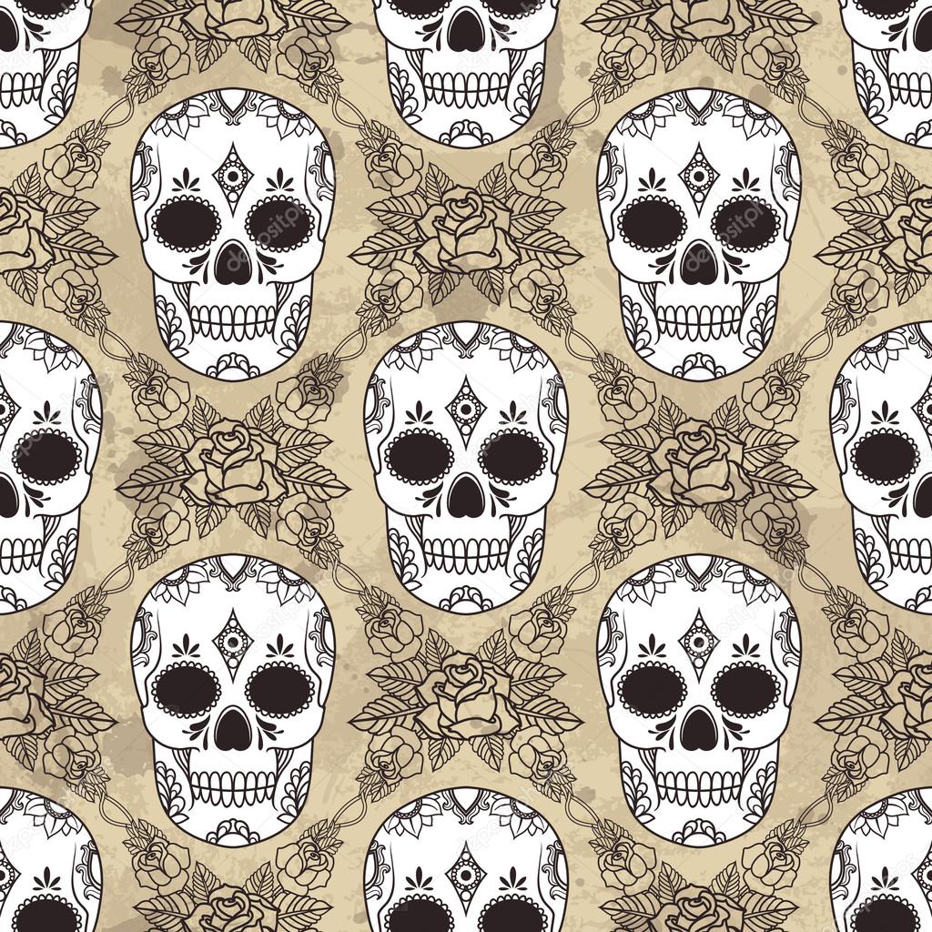 Pattern with  skulls