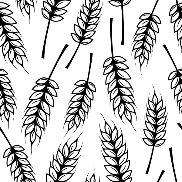 Seamless pattern with ears of wheat — Stock Vector