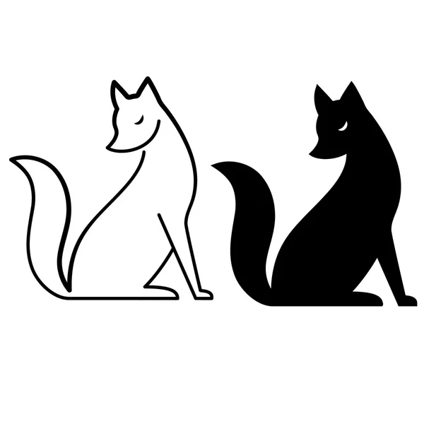 Schwarz-weißer Fuchs — Stockvektor