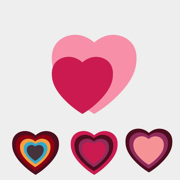 Hearts-icons  illustration — Stock Vector