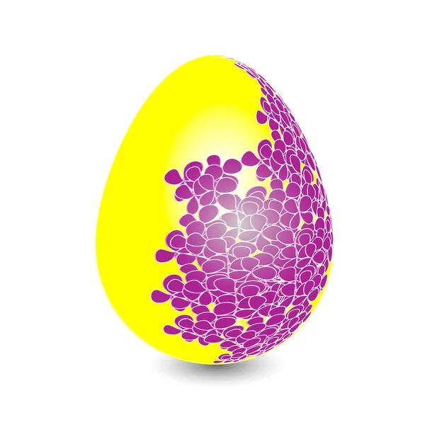 Volume egg with flowers of lilac — Stock Vector