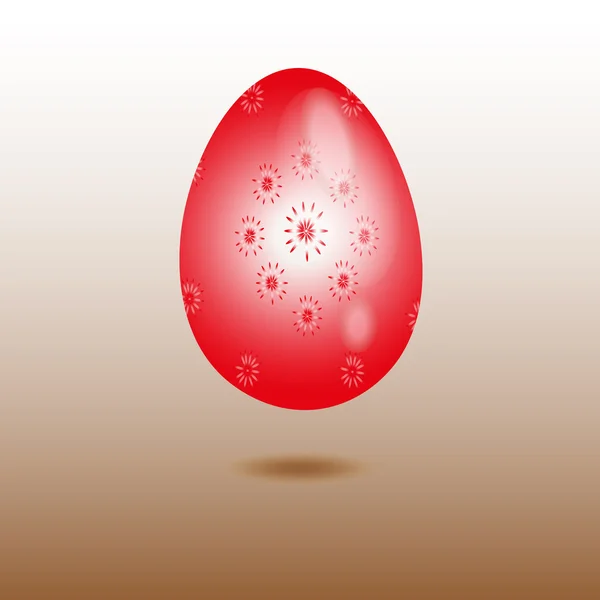 Oeuf rouge en verre fleuri — Image vectorielle