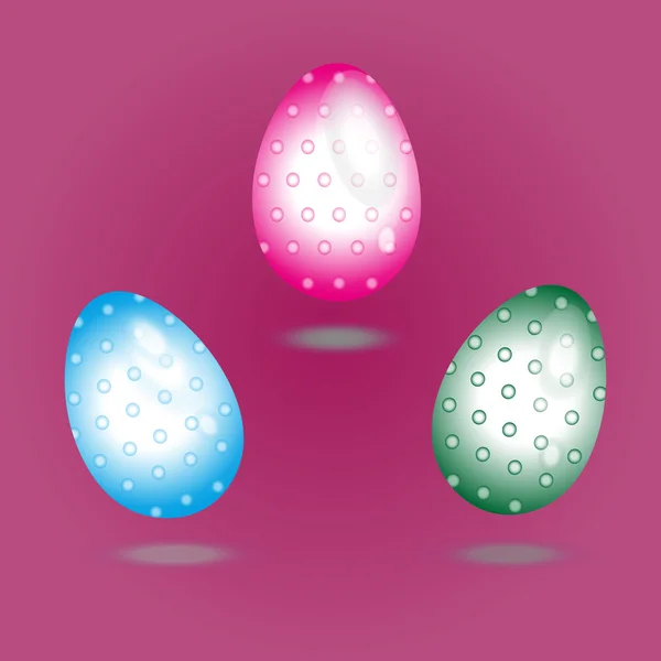 Définir trois œufs de verre avec des points — Image vectorielle