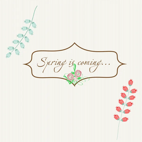 Tarjeta de primavera con flores — Vector de stock