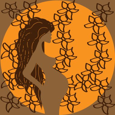 Çiçek süsleme ile gebelik kız