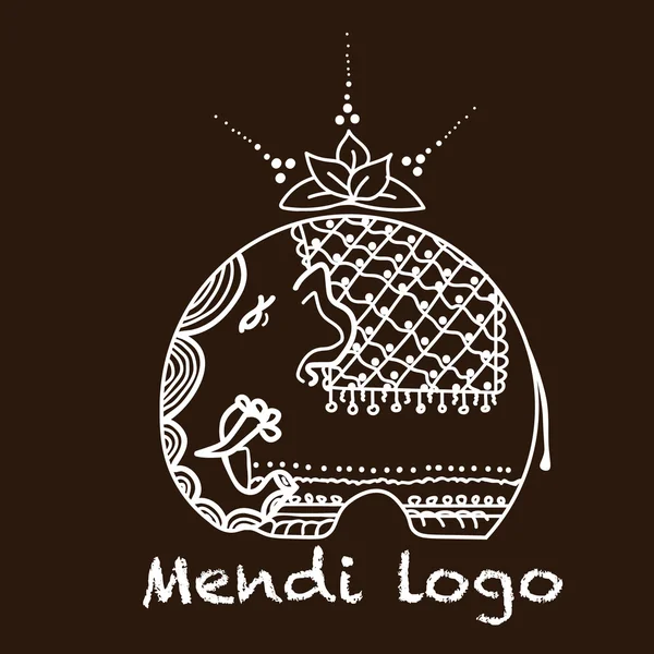 Слон логотип mendi — стоковий вектор