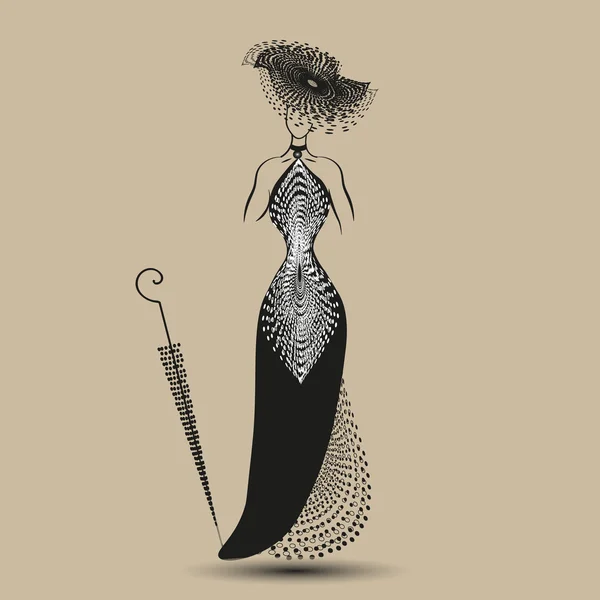 Photo robe de soirée noire — Image vectorielle