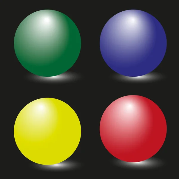 Зображення чотирьох яскравих сфер — стоковий вектор