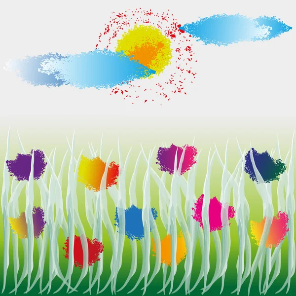 Illustration vectorielle des fleurs sauvages — Image vectorielle