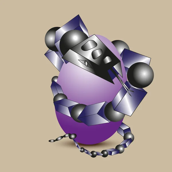 Bir yılan ve yumurta stil techno vektör çizimi — Stok Vektör