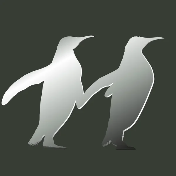 Un paio di pinguini — Vettoriale Stock