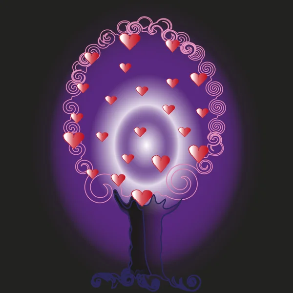 Coeur aimant les arbres — Image vectorielle