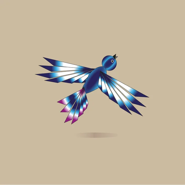 Illustration zum blauen Vogel — Stockvektor