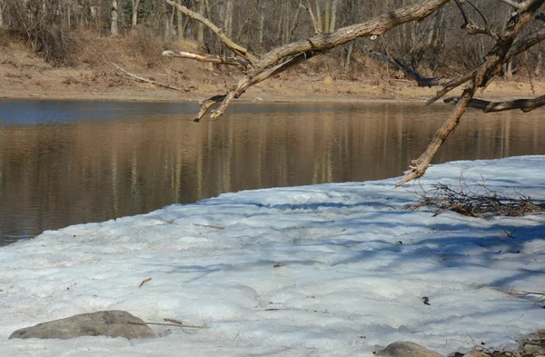 Lód, rzeki i ziemi - centralny Minnesota — Zdjęcie stockowe