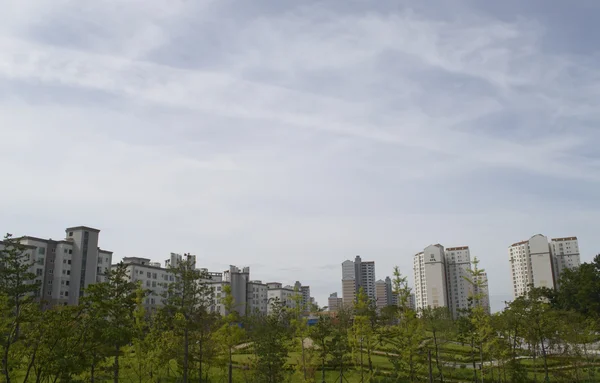 Villaggio e vista sul cielo in Corea — Foto Stock