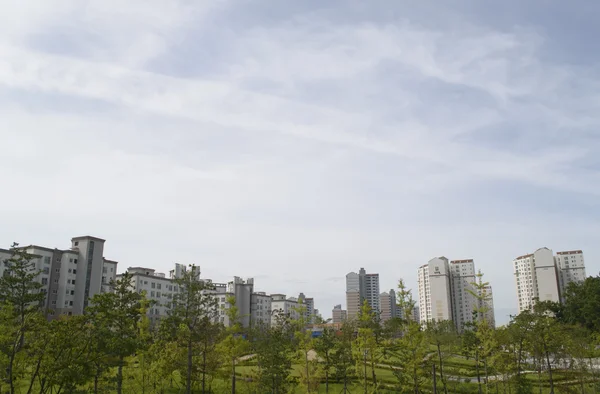 Village and sky view at korea — Stock Photo, Image