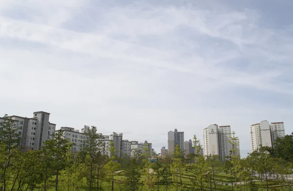 Village and sky view at korea — Stock Photo, Image