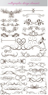 vector set: calligraphic design elements and page decoration - l clipart
