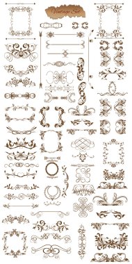 vector set: calligraphic design elements and page decoration - l clipart