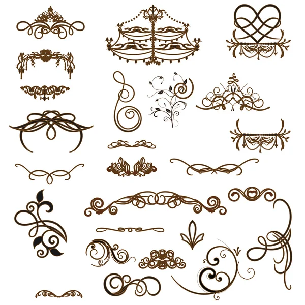 Set of calligraphic elements for design. — Stock Vector