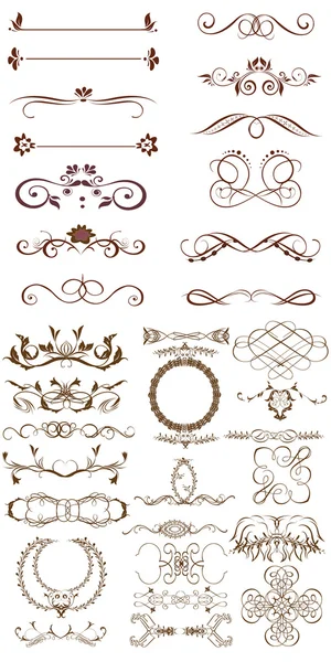 Set vectorial: elemente de design caligrafic și decorare pagină - l — Vector de stoc