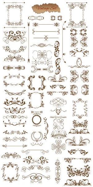 Conjunto de vectores: elementos de diseño caligráfico y decoración de página - l — Vector de stock