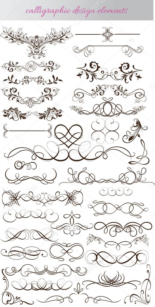 vector set: calligraphic design elements and page decoration - l