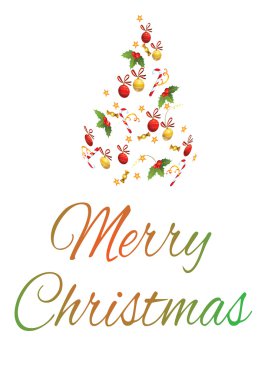 Noel kartı ve chrisrmas ağacı kartındaki
