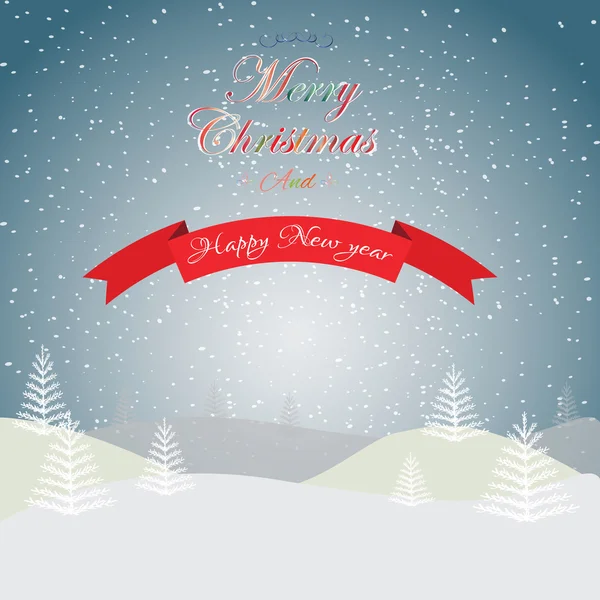 Merry Christmas Landscape — Stock Vector