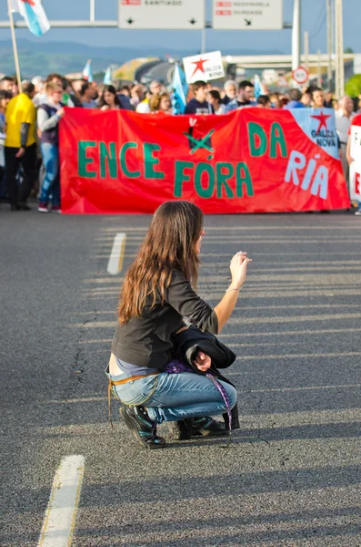 Ekologické demonstrace v Galicii (Španělsko) — Stock fotografie