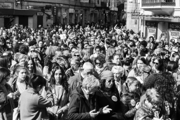 Pontevedra Spanyolország 2019 Március Feminista Tüntetés Visszaélések Ellen Nők Jogainak — Stock Fotó