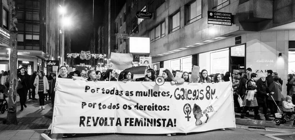Pontevedra Spanya Mart 2019 Stismara Kadın Haklarının Savunulmasına Karşı Feminist — Stok fotoğraf
